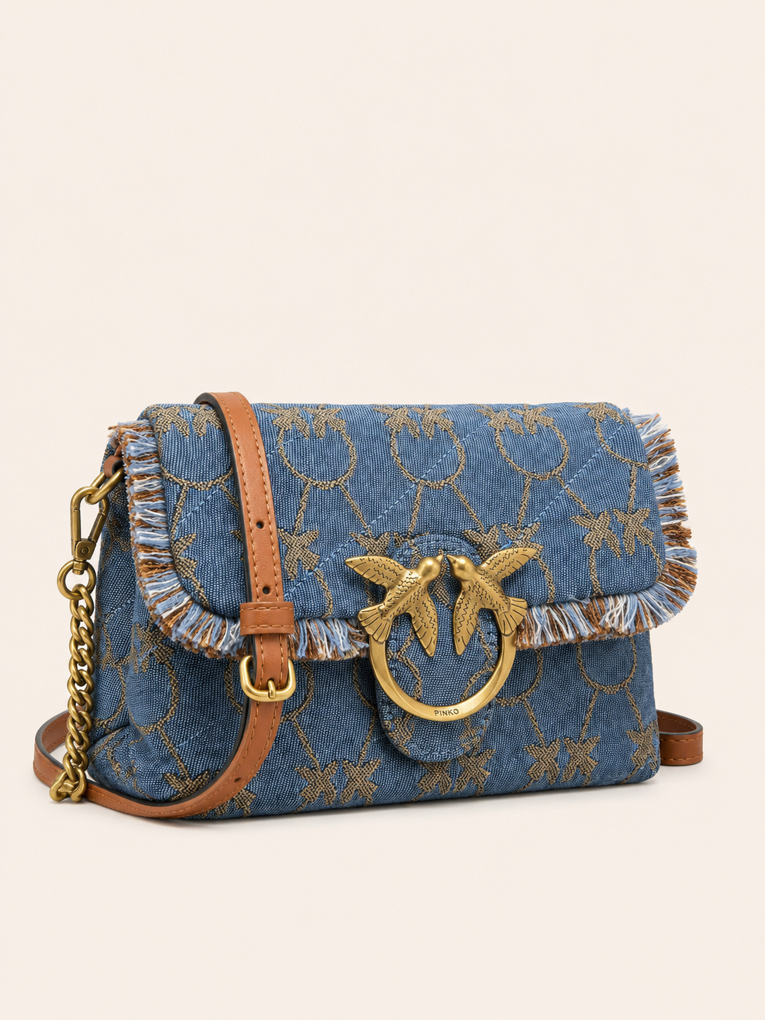 Pinko Love Bag Denim Fringe